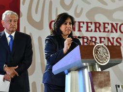 Irma Eréndira Sandoval sostiene que en los tres sexenios anteriores no se habían registrado en su totalidad, a inicios de gobierno, la declaración patrimonial del gabinete. TWITTER / @SFP_mx