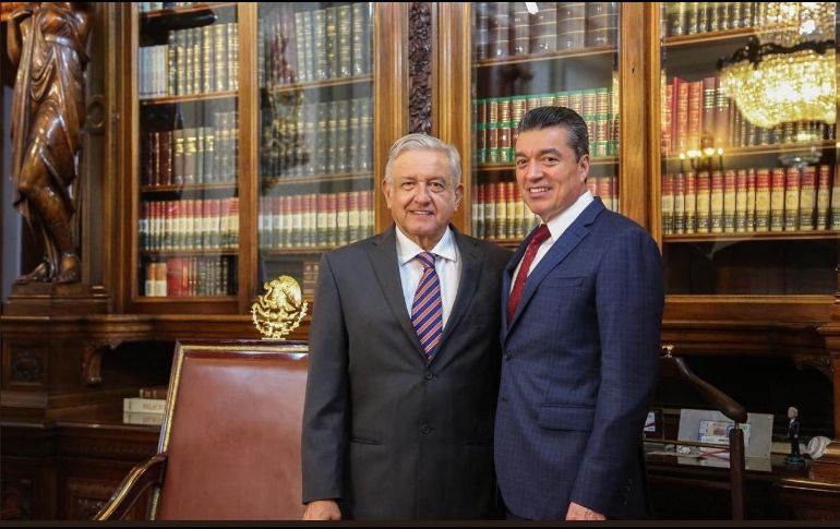 Desde Palacio Nacional, el mandatario chiapaneco y el Ejecutivo federal acordaron dar un mayor impulso para la transformación de la entidad. TWITTER/@rutilioescandon