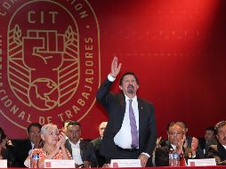 Napoleón Gómez Urrutia presentó durante una asamblea constituyente la Confederación Internacional de Trabajadores. SUN/B. Fregoso