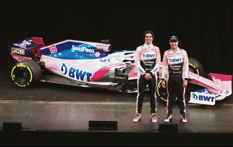 Lance Stroll y Sergio Pérez mostraron confianza en el RP19, ahora que la vieja escudería Force India está bajo una nueva administración. sportpesa racing point / G. Dunbar