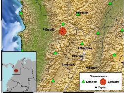 El epicentro se registró en el municipio de Betania, departamento de Antioquia. TWITTER/@sgcol