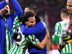 Lainez anotó ayer el tercer tanto del Betis en el empate 3-3 con el Rennes. AFP/D. Meyer