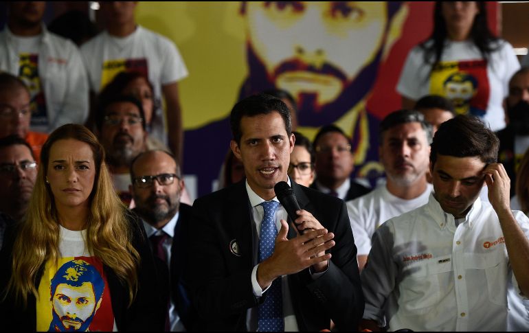 Guaidó agradeció el respaldo de Trump durante un evento público. AFP/F. Parra