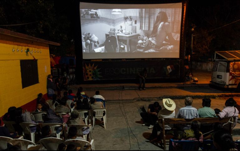 La función fue organizada por Ecocinema, plataforma internacional que lleva cine a comunidades indígenas. NTX / J. Espinosa