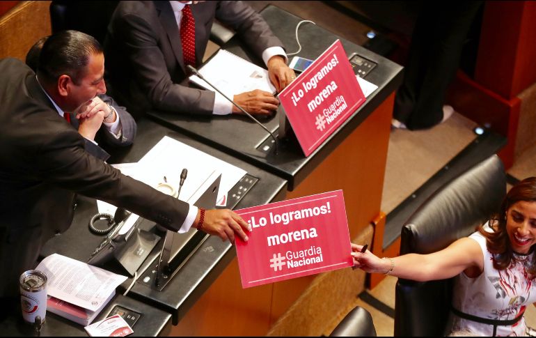 Según el dictamen, la Guardia Nacional estará integrada inicialmente por policías militares y federales y dependerá de la Secretaría de Seguridad Pública. SUN / L. Godínez