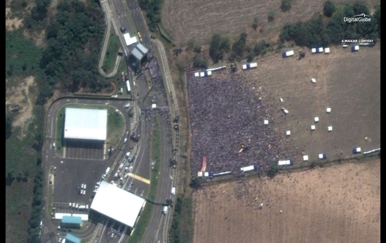 Toma satelital del concierto en el lado colombiano, junto al puente Tienditas.