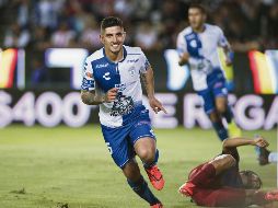 El ex rojiblanco Víctor Guzmán acaba de poner la pelota en las redes y se alista a un festejo sin remordimientos. MEXSPORT