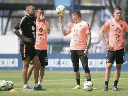 Ménez, Aguilar, Castillo y Uribe, ayer en Coapa. MEXSPORT