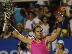 El tenista español Rafael Nadal celebra tras derrotar al alemán Mischa Zverev. EFE/D. Guzmán