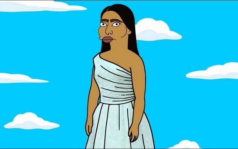 En el dibujo Yalitza aparece con un vestido muy parecido al que lució en la premiación de los Oscar. INSTAGRAM / alexsandropalombo