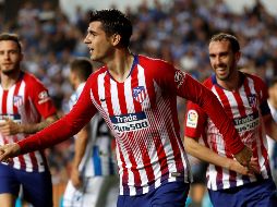 Morata marca los dos tantos del Atlético, al 30' y al 33'. EFE/J. Herrero