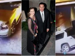 En la grabación se aprecia, en dos ángulos, la llegada en un vehículo de la pareja. ESPECIAL