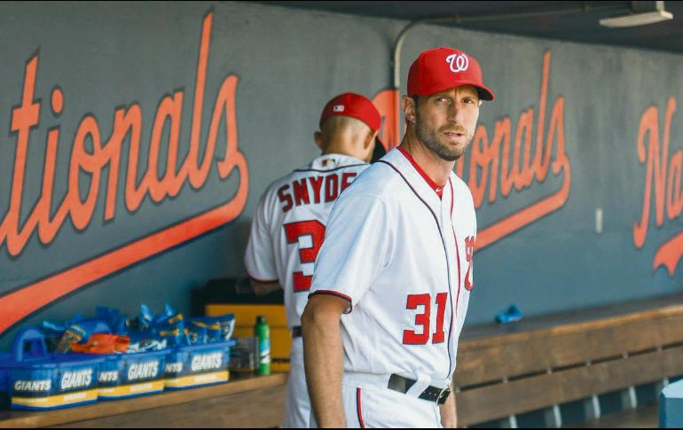 Max Scherzer (#31) espera tener oportunidad de batear durante la temporada regular. @NATIONALS