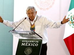 El Presidente hace su segunda escala durante su visita a Jalisco luego de estar presente en el municipio de Encarnación de Díaz. AFP / U. Ruiz