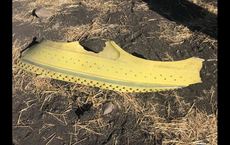 Una pieza del Boeing 737 MAX-8. El avión accidentado había volado hoy mismo desde Johannesburgo de regreso a Adís Abeba.