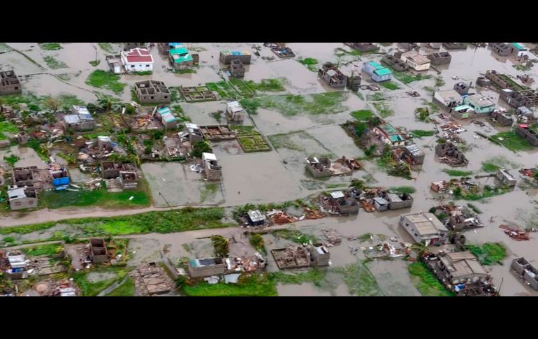 Vista aérea de una zona inundada en Beira, Mozambique.