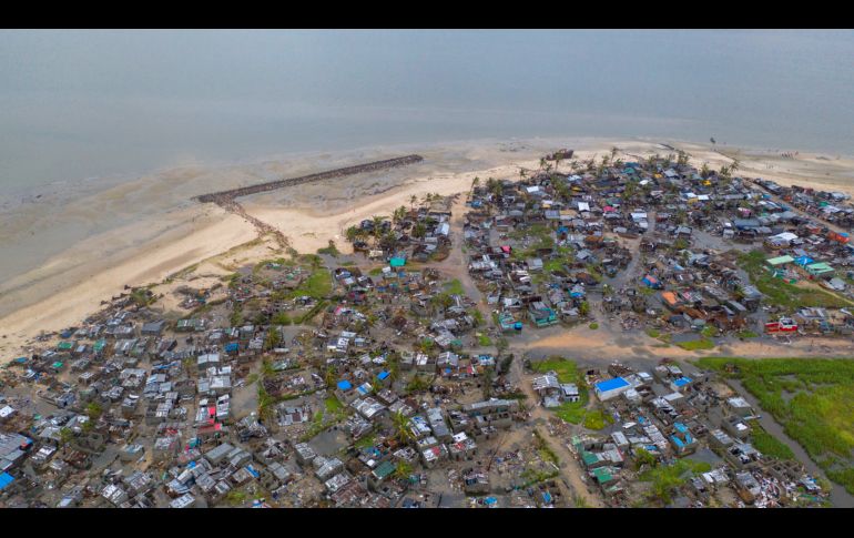 Aspecto de Praia Nova Village, uno de los vecindarios más afectados en Beira.