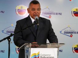 Néstor Reverol, ministro del Interior, brinda una conferencia de prensa para dar detalles sobre este arresto. AFP/Cortesía Ministerio del Interior