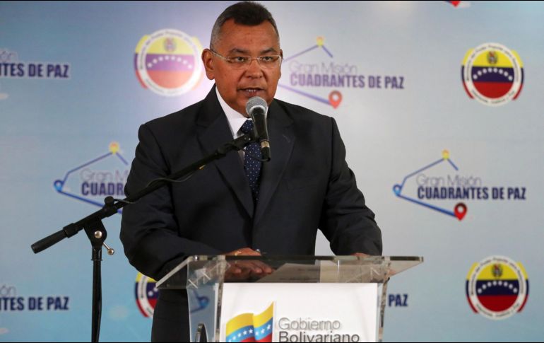 Néstor Reverol, ministro del Interior, brinda una conferencia de prensa para dar detalles sobre este arresto. AFP/Cortesía Ministerio del Interior