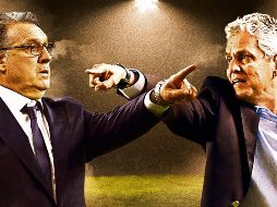 Gerardo Martino, DT de México, y Reinaldo Rueda, DT de Chile. EL INFORMADOR/E. Victoria