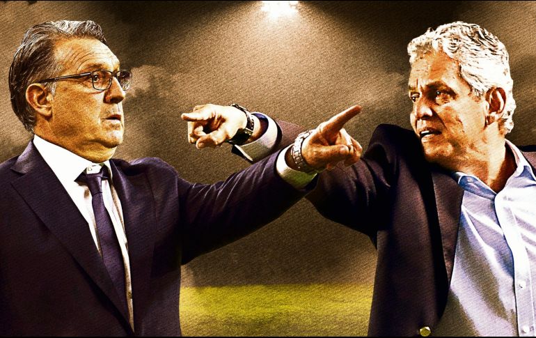 Gerardo Martino, DT de México, y Reinaldo Rueda, DT de Chile. EL INFORMADOR/E. Victoria