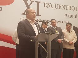 El ejecutivo estatal, durante el XI Encuentro de la Unidad Obrero Empresarial encabezado por la FROC; pide autocrítica a sindicatos y empresarios para consolidar la paz laboral en Jalisco. EL INFORMADOR / A. Gallegos