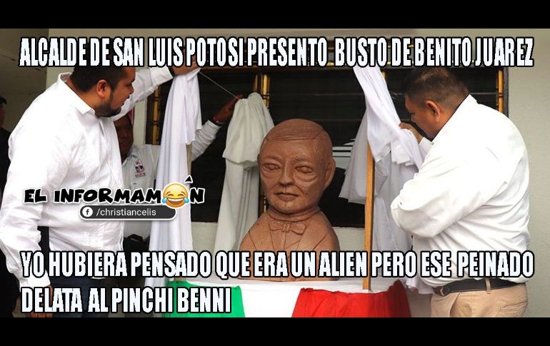 Respeto al derecho ajeno y sus memes... así se burlan del busto de Benito Juárez