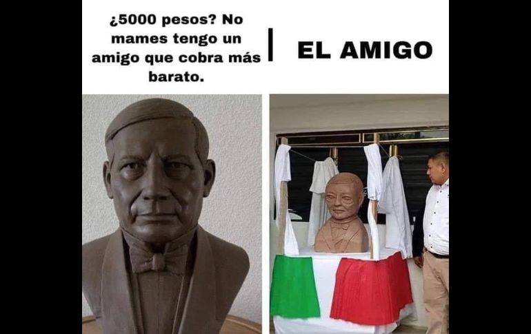Respeto al derecho ajeno y sus memes... así se burlan del busto de Benito Juárez