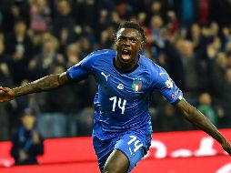 Kean celebra al 74' tras anotar el segundo gol de Italia. AFP/A. Solaro