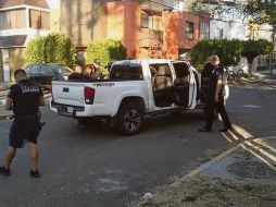 Camioneta asegurada durante el evento. ESPECIAL