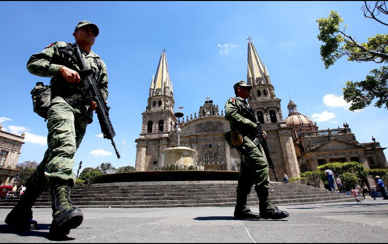 El Área Metropolitana de Guadalajara está dentro de las zonas prioritarias del Gobierno federal en materia de seguridad. Por ello ha comenzado el despliegue adicional de elementos del Ejército, Marina y Policía Federal. AFP/ARCHIIVO