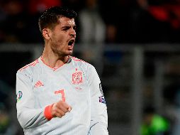 Un doblete de Morata le dio la victoria a los españoles. AFP/F. Monteforte