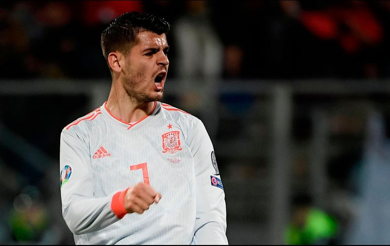 Un doblete de Morata le dio la victoria a los españoles. AFP/F. Monteforte