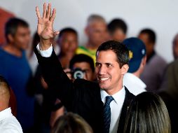 Juan Guaidó a su llegada hoy a la presentación del llamado Plan País en Caracas. AFP/F. Parra
