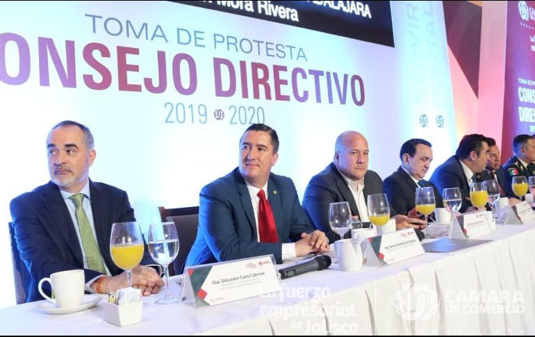 Este jueves se llevó a cabo la toma de protesta del Consejo Directivo de Canaco Guadalajara, a la que asistió Enrique Alfaro. TWITTER / @PresidenteCCGdl