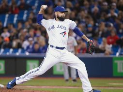Matt Shoemaker tuvo un destacado debut con los Azulejos al lanzar siete episodios en blanco frente a los Tigres de Detroit. AFP / T. Szcezerbowski