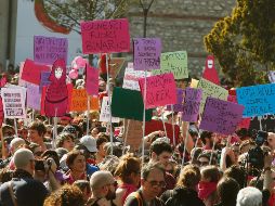 En la manifestación contra los ultraconservadores también se dieron cita los movimientos feminista y “transfeminista”. AP
