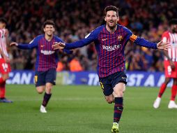 Messi celebra su gol, el segundo del Barcelona, al 86'. AP/M. Fernández