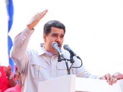 Nicolás Maduro ofrece un discurso en el palacio presidencial de Miraflores. TWITTER / @NicolasMaduro
