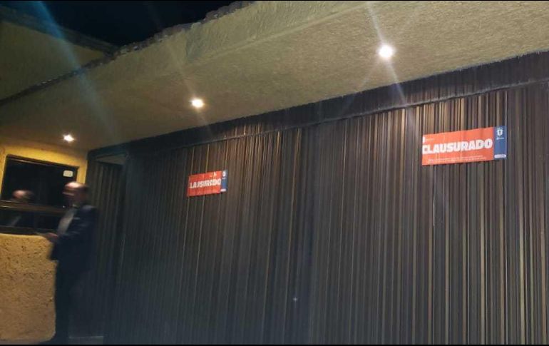 Uno de los establecimientos clausurado en Zapopan el fin de semana. ESPECIAL
