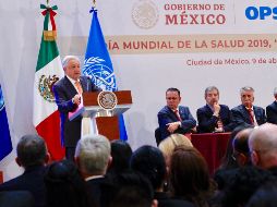 López Obrador conmemora el Día Internacional de la Salud en Palacio Nacional. NTX / J. Lira