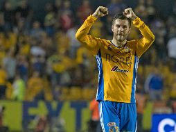 Gignac suma 172 partidos con los Tigres y suma 100 goles, convirtiéndose en el segundo mejor goleador de la historia del equipo. MEXSPORT / ARCHIVO