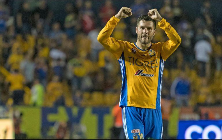 Gignac suma 172 partidos con los Tigres y suma 100 goles, convirtiéndose en el segundo mejor goleador de la historia del equipo. MEXSPORT / ARCHIVO