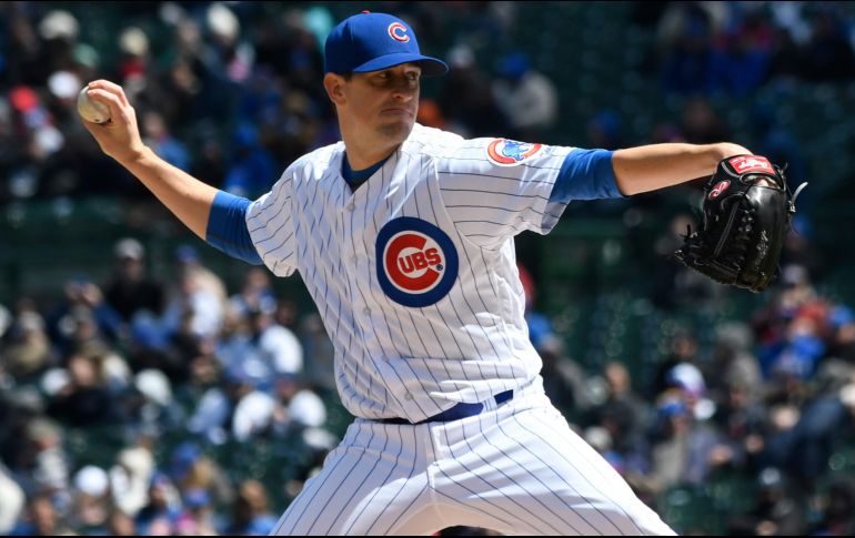 Kyle Hendricks. Chicago alcanzó 31 episodios sin permitir anotación y así empató su racha más larga desde julio de 1976. AP/D. Banks