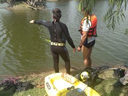 El cuerpo de agua localizado en la zona del Bajío por el Circuito JVC, en las cercanías de Concetro, tiene prohibido el paso del público ya que cuenta con una maya ciclónica. ESPECIAL/ Bomberos de Zapopan