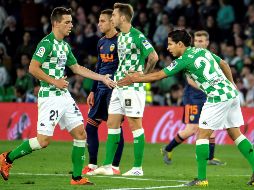 Lainez (D) entró al campo al 74' en lugar de Kaptoum. EFE/P. Herrera