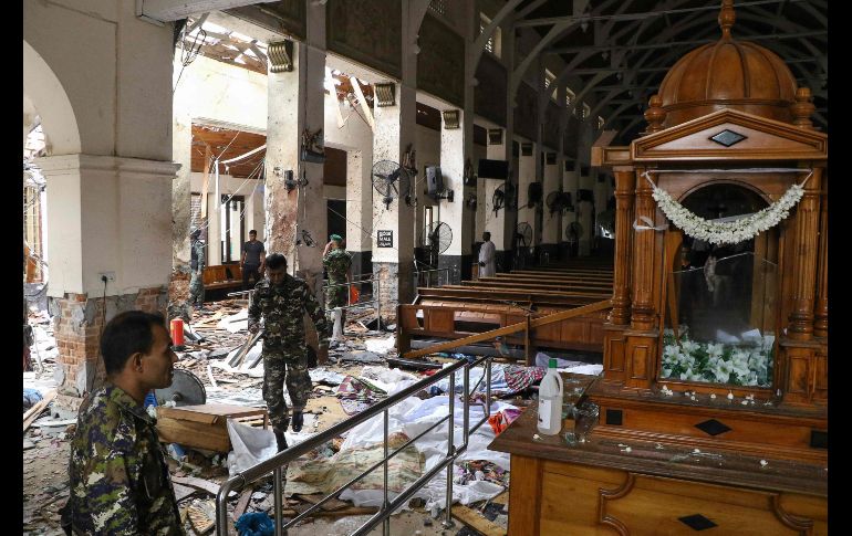 Una iglesia de la capital, de San Antonio, tras un atentado.