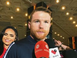 Saúl Álvarez fue ovacionado a su arribo al MGM Grand de Las Vegas. NOTIMEX