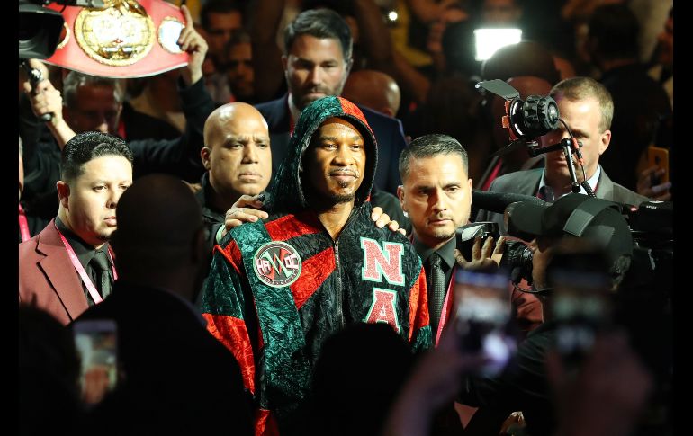 Entrada de Daniel Jacobs y su equipo. AFP