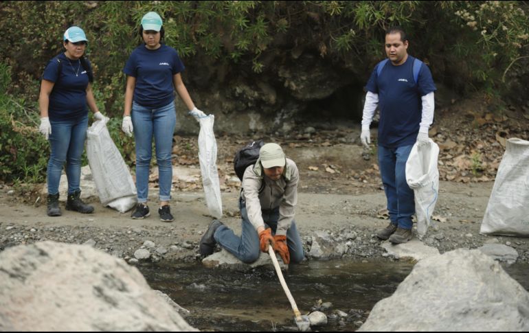 Unas 200 personas acudieron ayer al Bosque La Primavera para retirar basura acumulada durante Semana Santa y Pascua. EL INFORMADOR / F. Atilano